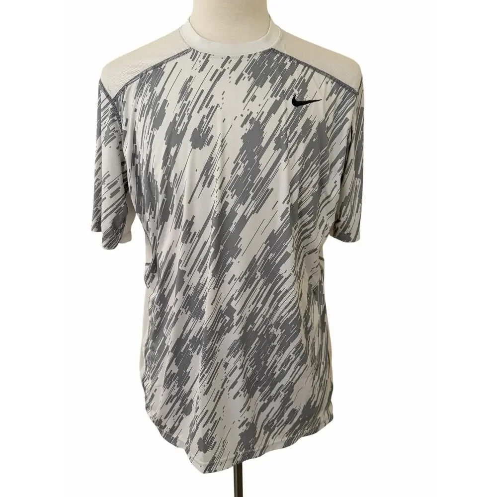 Nike Men Multicolor Gray/White Marbled Performance Short Sleeve T-Shirt Size XL - Picture 3 of 8